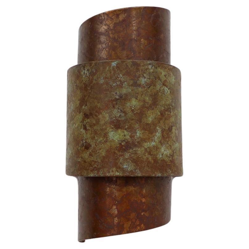 Mid-Century Hans-Agne Jakobsson Style Copper Geometric Wall Sconce For Sale