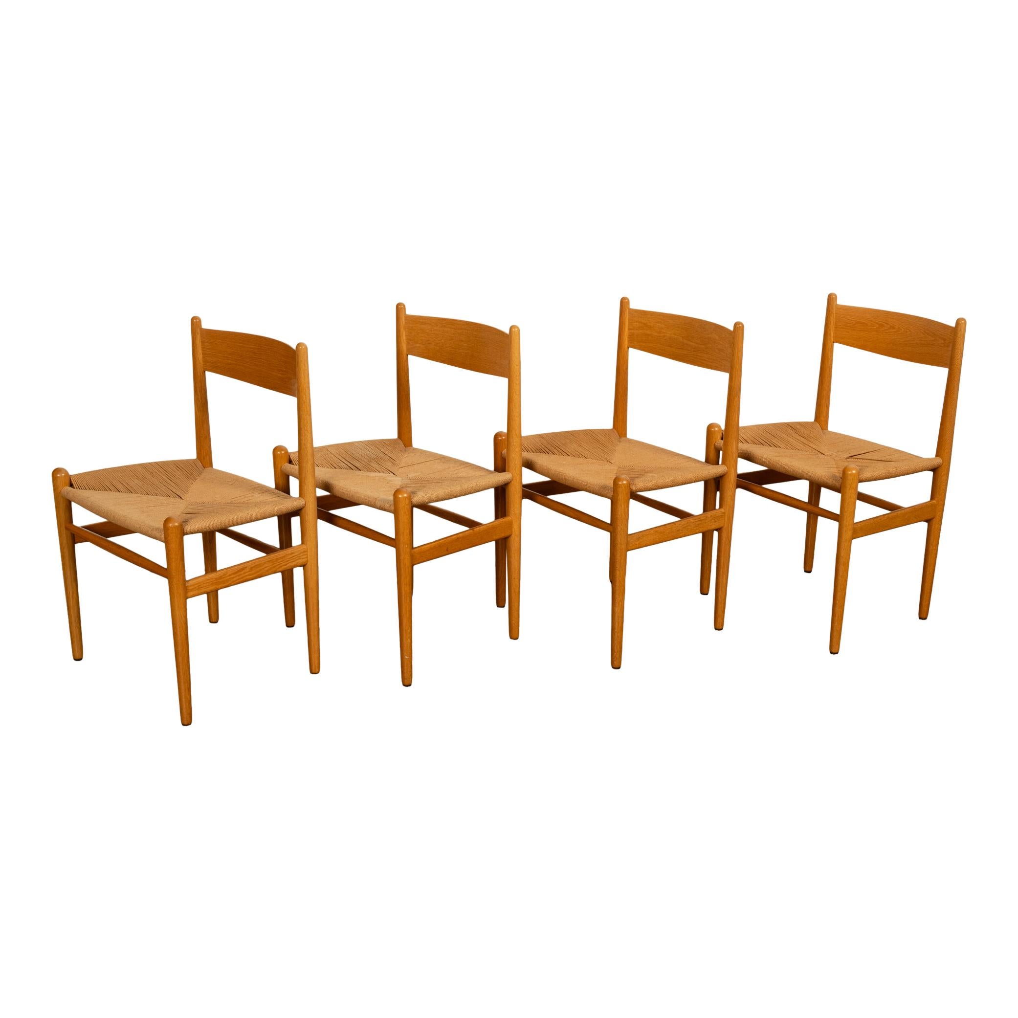 Set di 4 sedie da pranzo in faggio danese di metà secolo di Hans Hansen & Søn In condizioni buone in vendita a Portland, OR