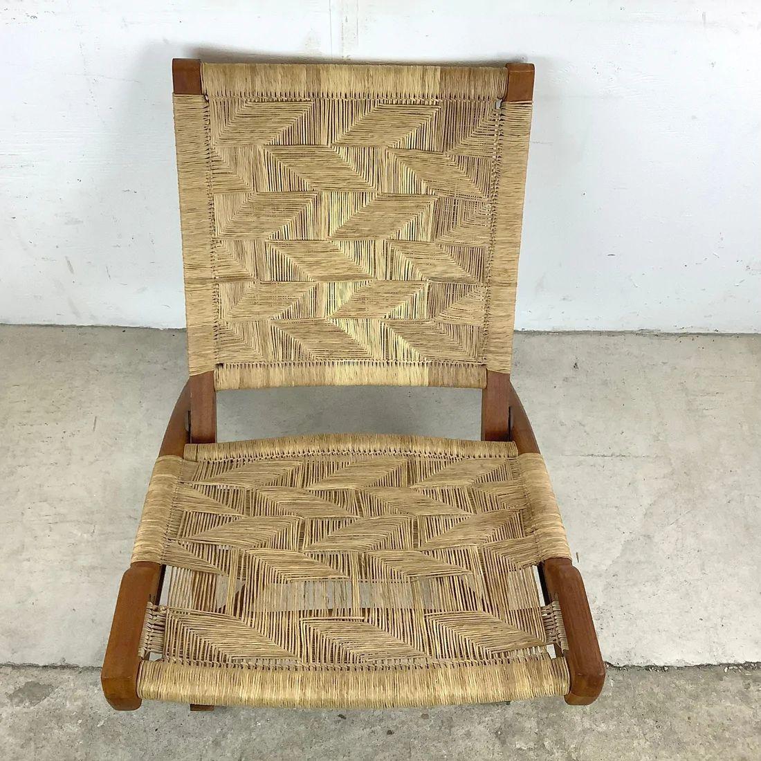Other Mid-Century Hans Wegner Style Folding Rope Chair