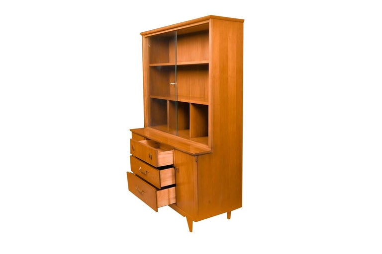 Midcentury Harmony House China Cabinet Hutch For Sale at 1stDibs
