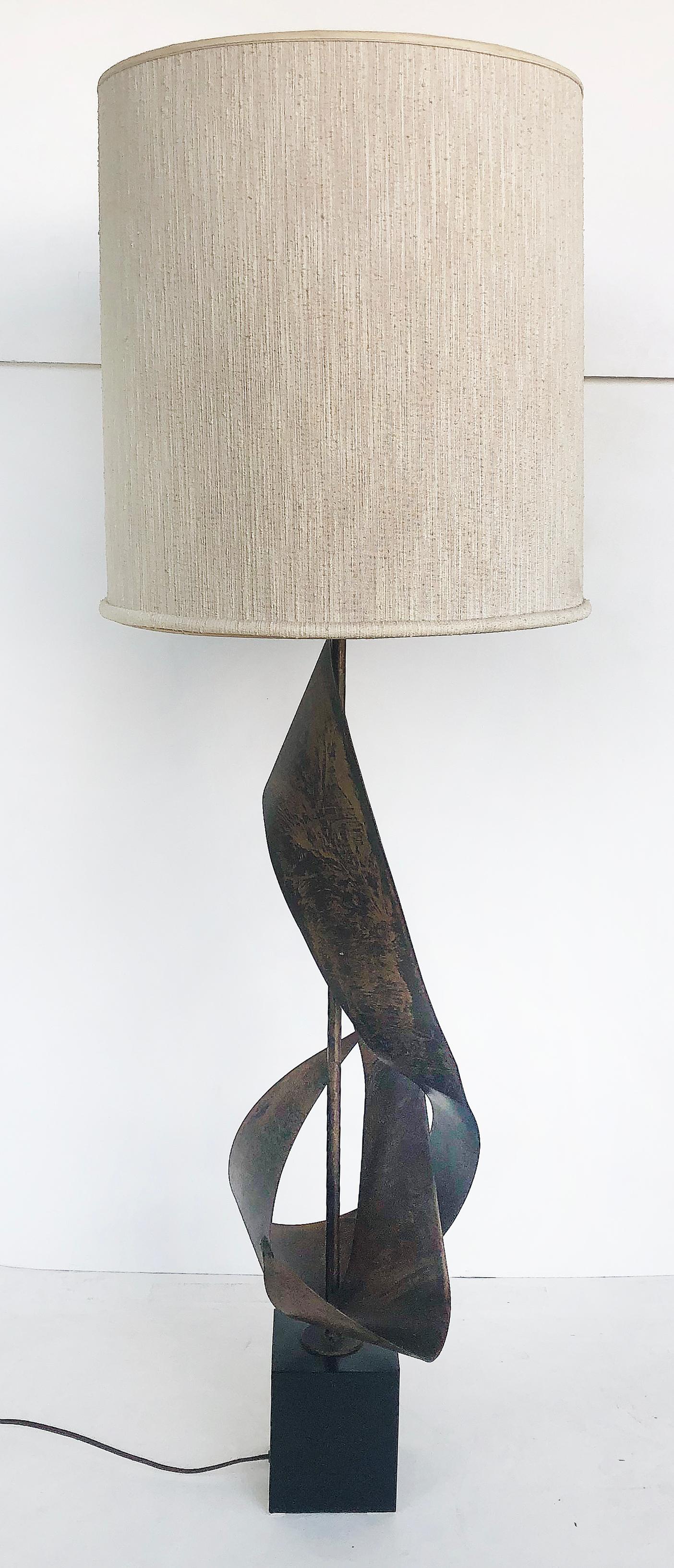 Mid-Century Modern Mid-century Harry Balmer Laurel Brutalist Ribbon Lamp