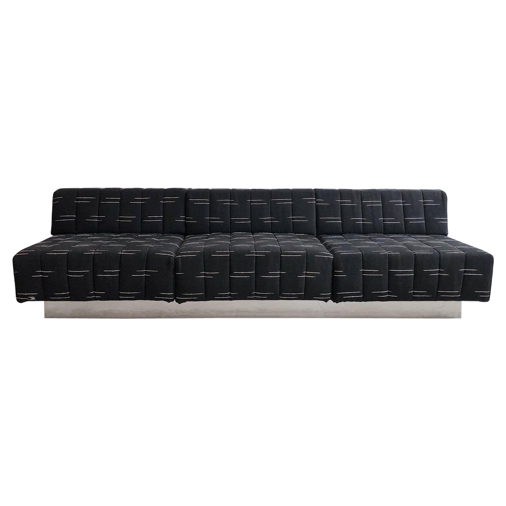 Mid Century Harvey Probber 3 Seater Sofa with Chrome Base