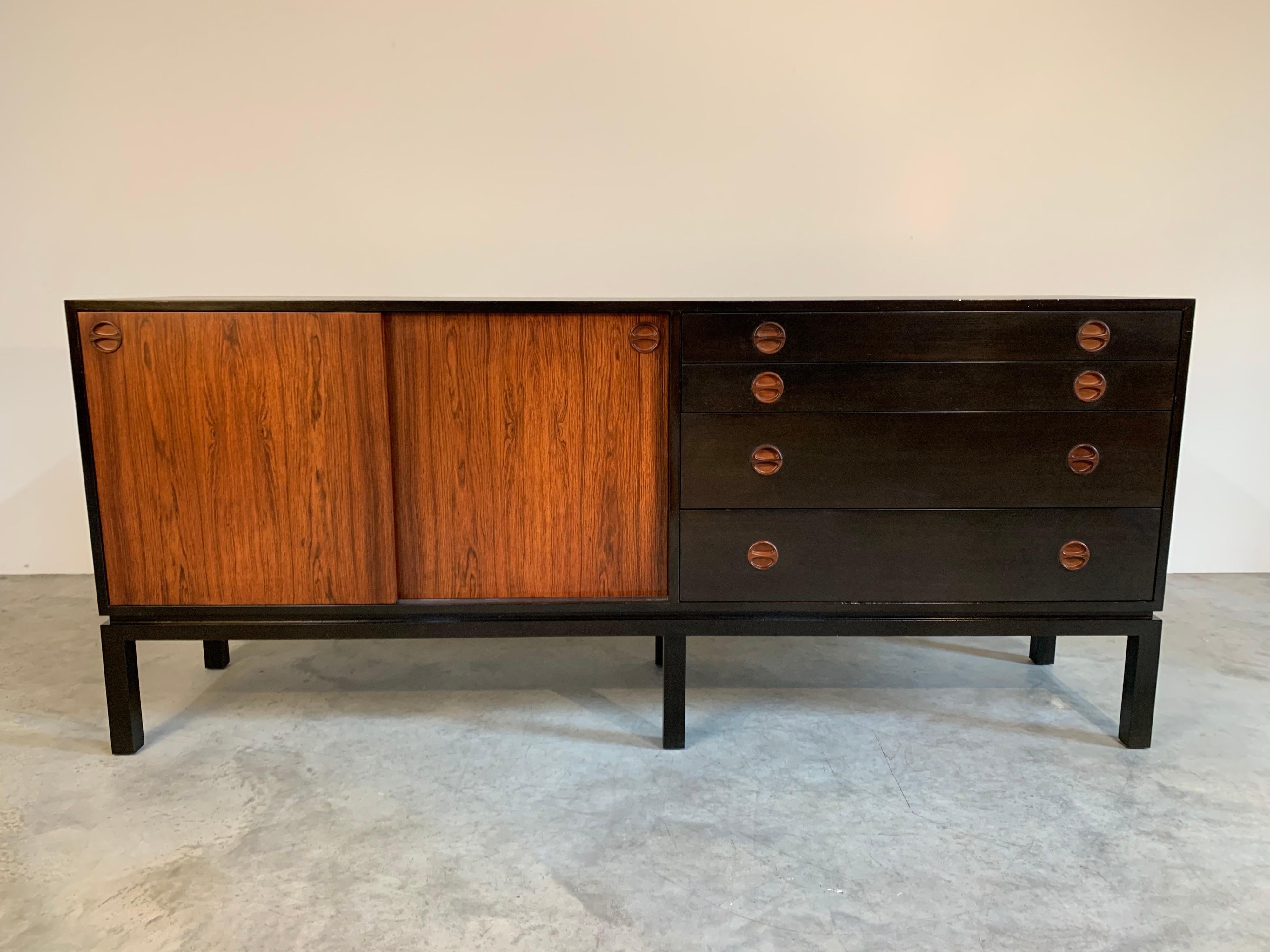 Mid-20th Century Midcentury Harvey Probber Brazilian Rosewood and Mahogany Credenza