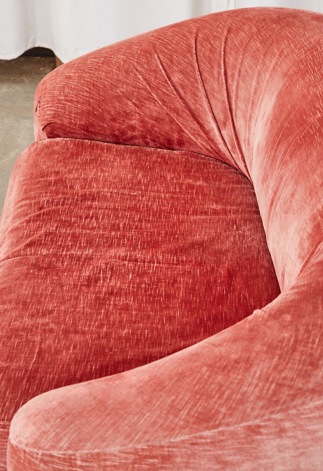 Sillón de terciopelo rosa Harvey Probber de mediados de siglo en venta 10