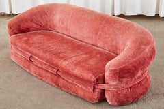 Mid-Century Harvey Probber Burger Bun Pink Velvet Sofa