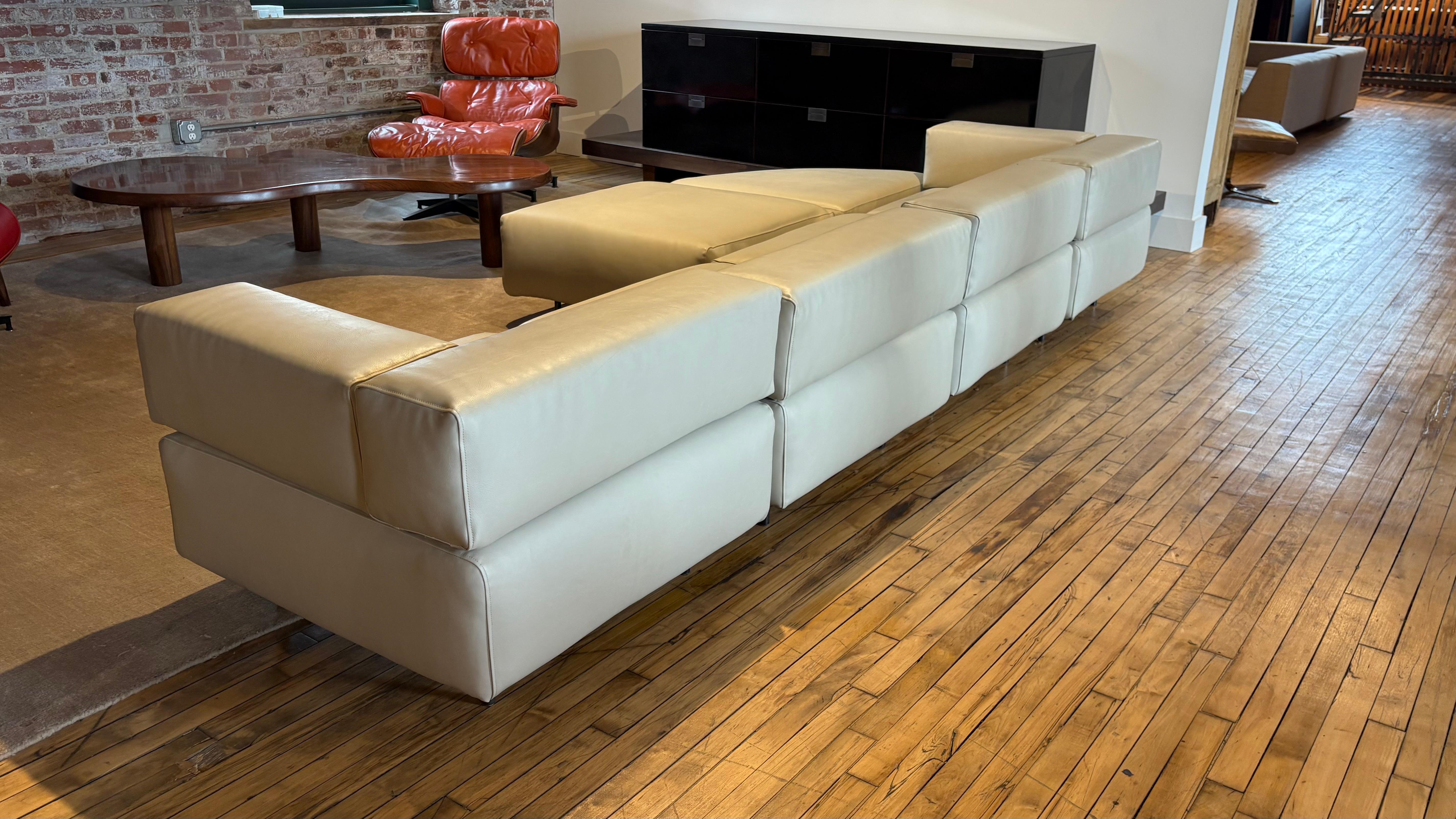 Faux Leather Harvey Probber “Cubo” Sofa For Sale