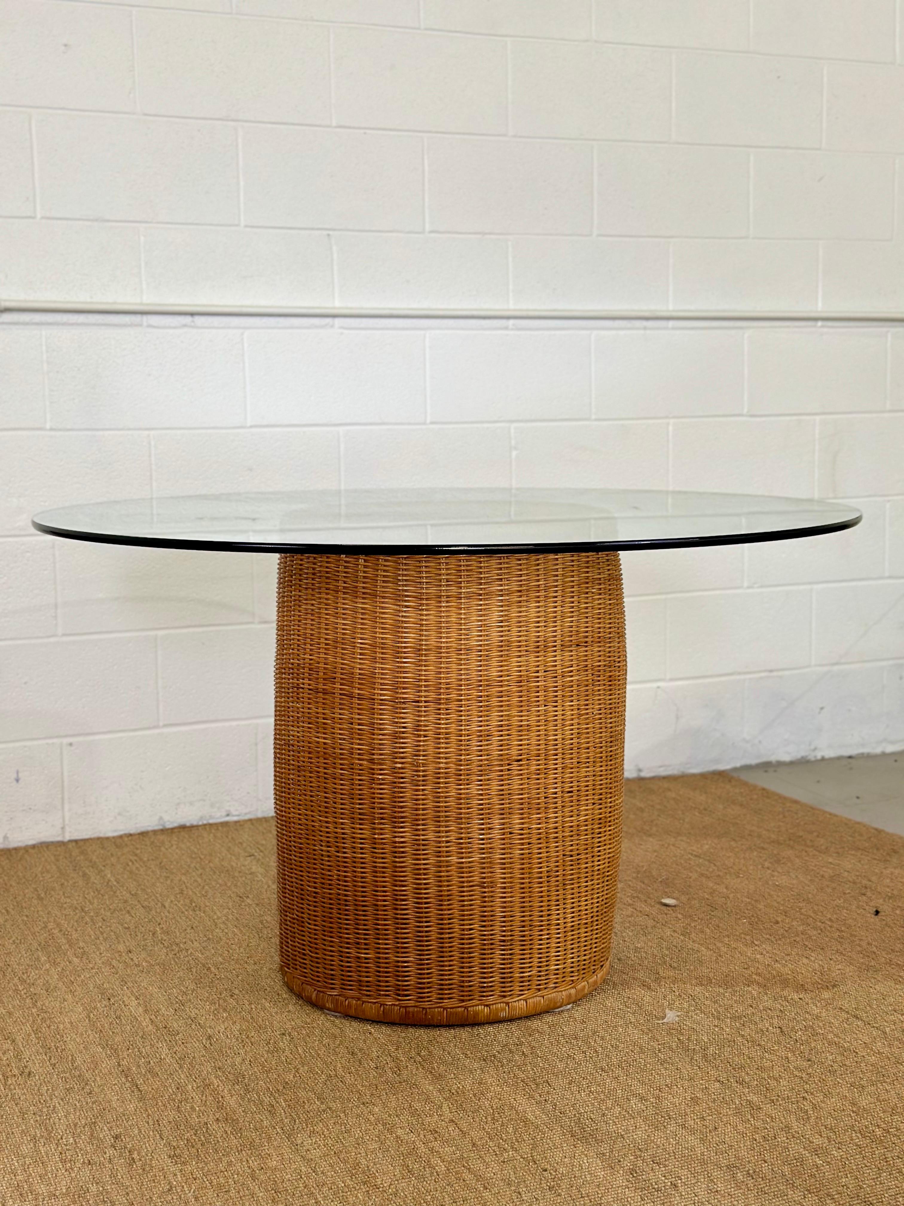 Mid-Century Harvey Probber D43 Wicker Bucket Chairs and Dining Table - Set of 5 4