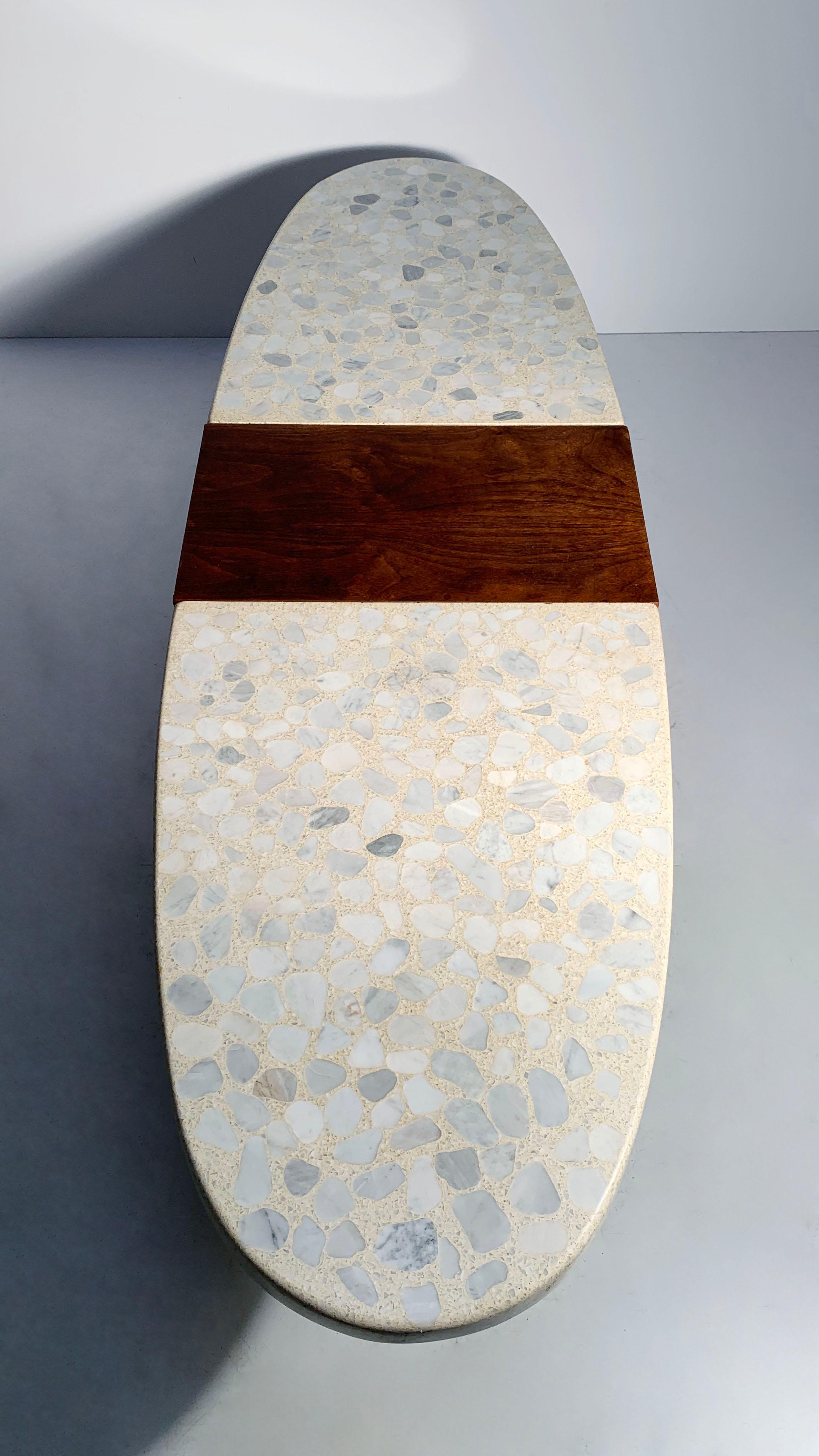 Mid-Century Harvey Probber Surfboard Coffee Table in Terrazzo Marble For Sale 2