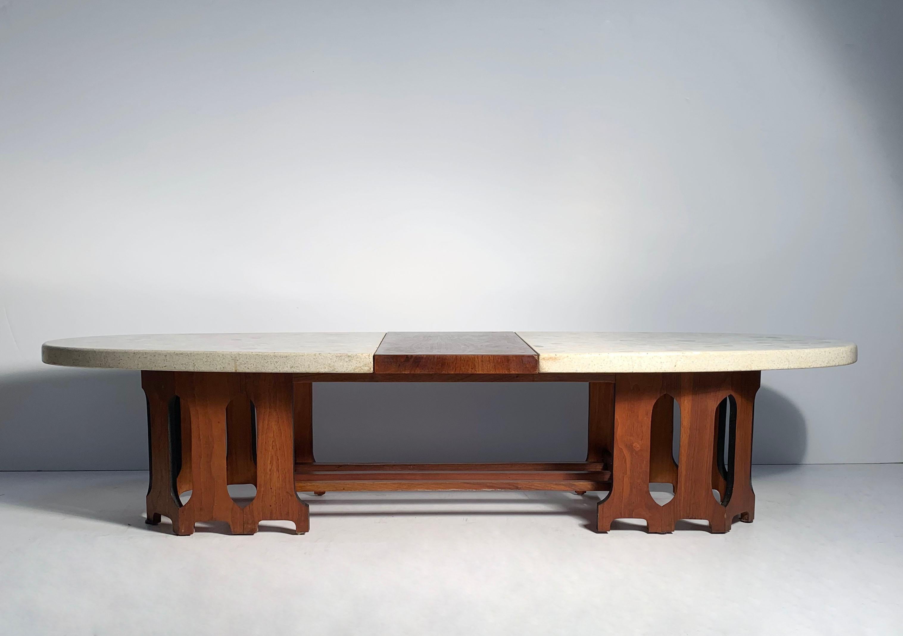 Mid-century Harvey Probber terrazzo marble coffee table.
Style of Dunbar and Milo Baughman.