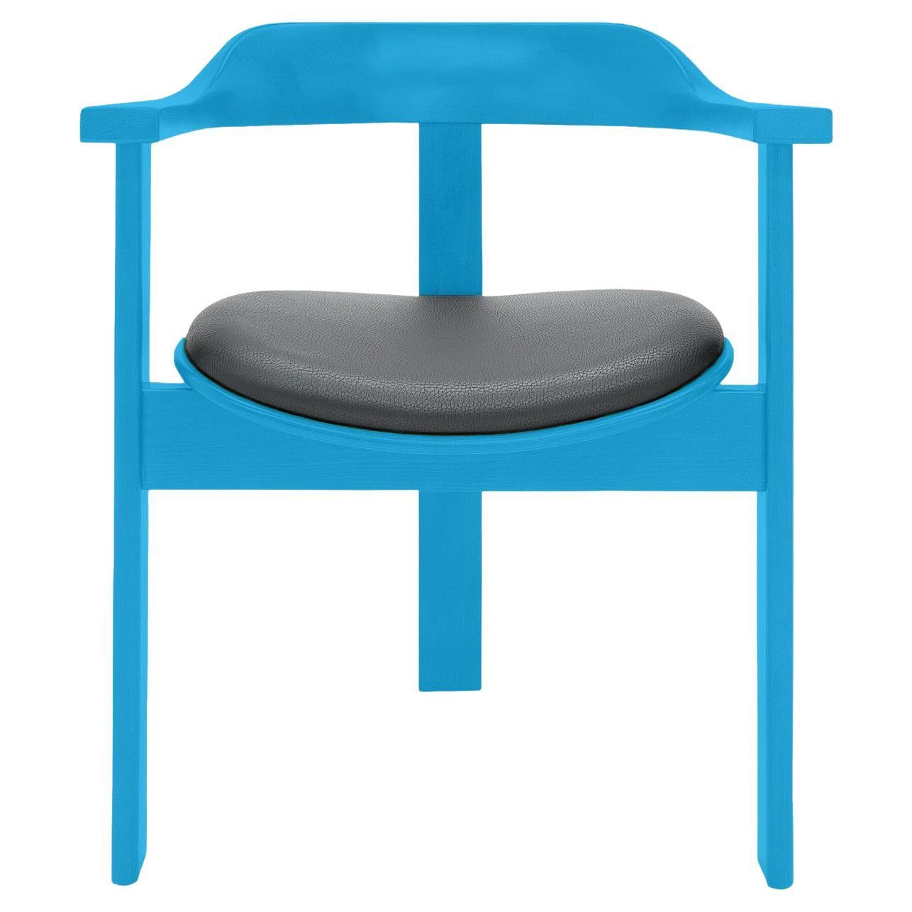 Mid-Century, Haussmann Armchair, Azure, by Robert & Trix Haussmann, Design, 1964 For Sale