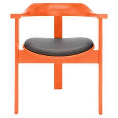 Mid Century Design (1964) Haussmann Armchair, Orange, by Robert & Trix Haussmann