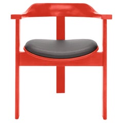 Fauteuil Haussmann rouge du milieu du siècle dernier, par Robert & Trix Haussmann, Design, 1964