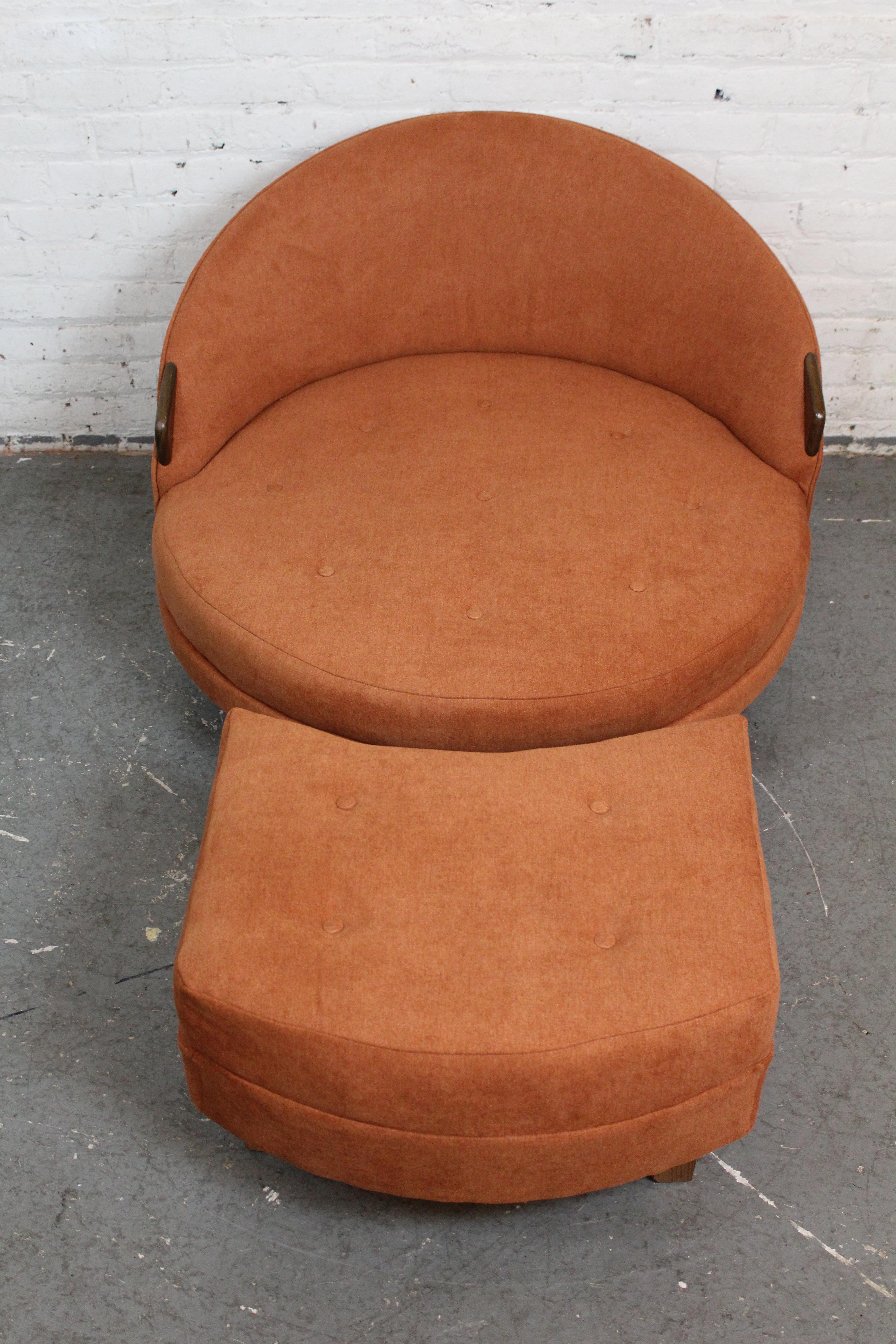 Mid-Century Modern Mid-Century Havana Chair and Halfmoon Ottoman by Adrian Pearsall For Sale