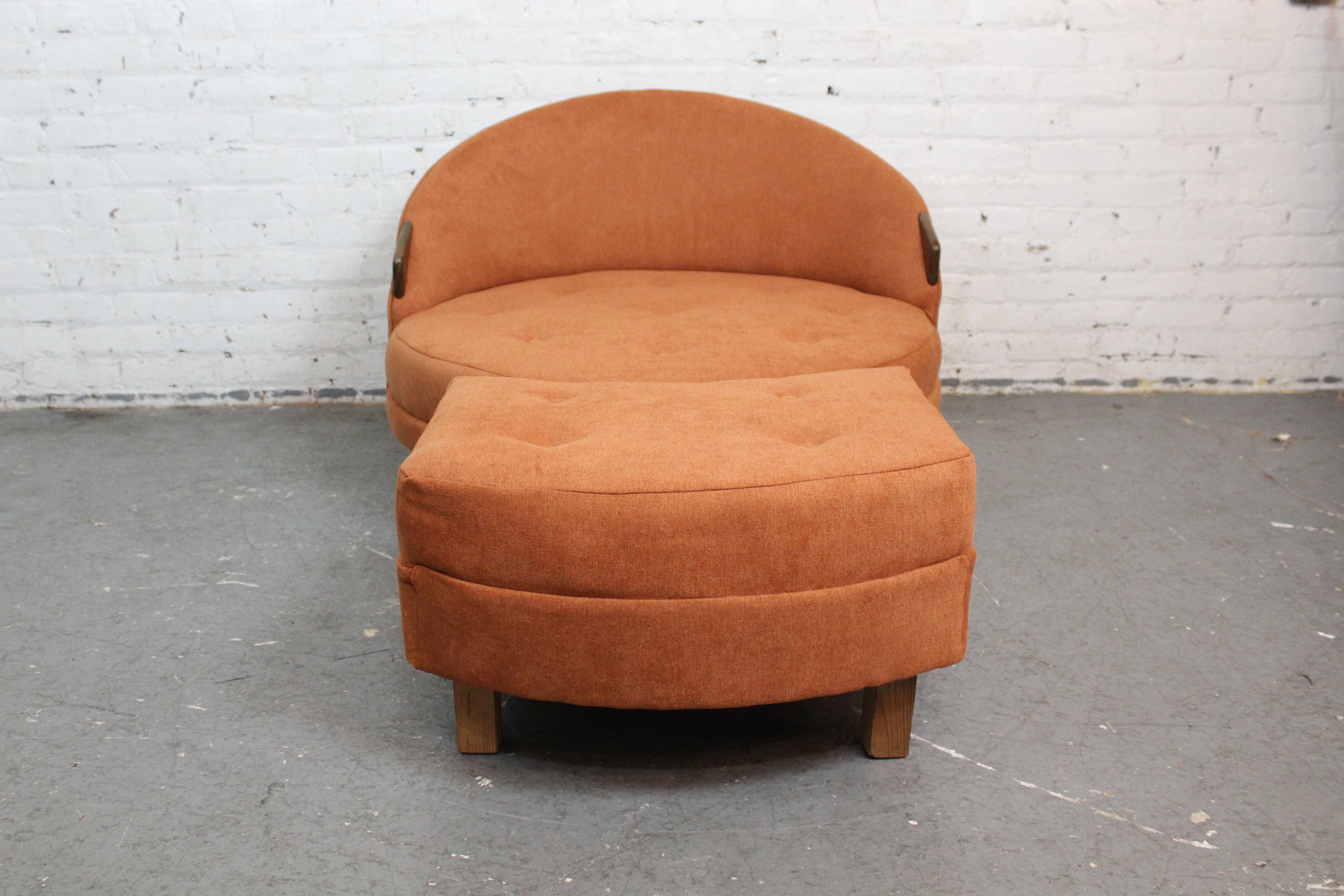 American Mid-Century Havana Chair and Halfmoon Ottoman by Adrian Pearsall For Sale