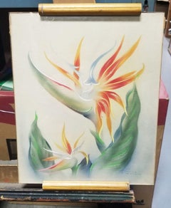 Mid Century Hawaiian Art Original Framed Paintings Set by Tip Freeman