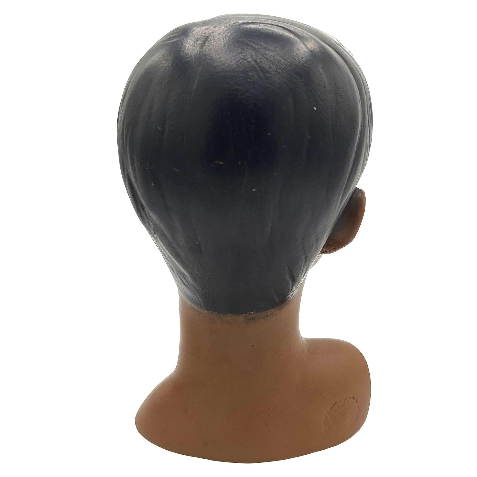 Mid-20th Century Mid-century Hawaiian Polynesian Boy Chalkware Bust Statue by Marwal For Sale