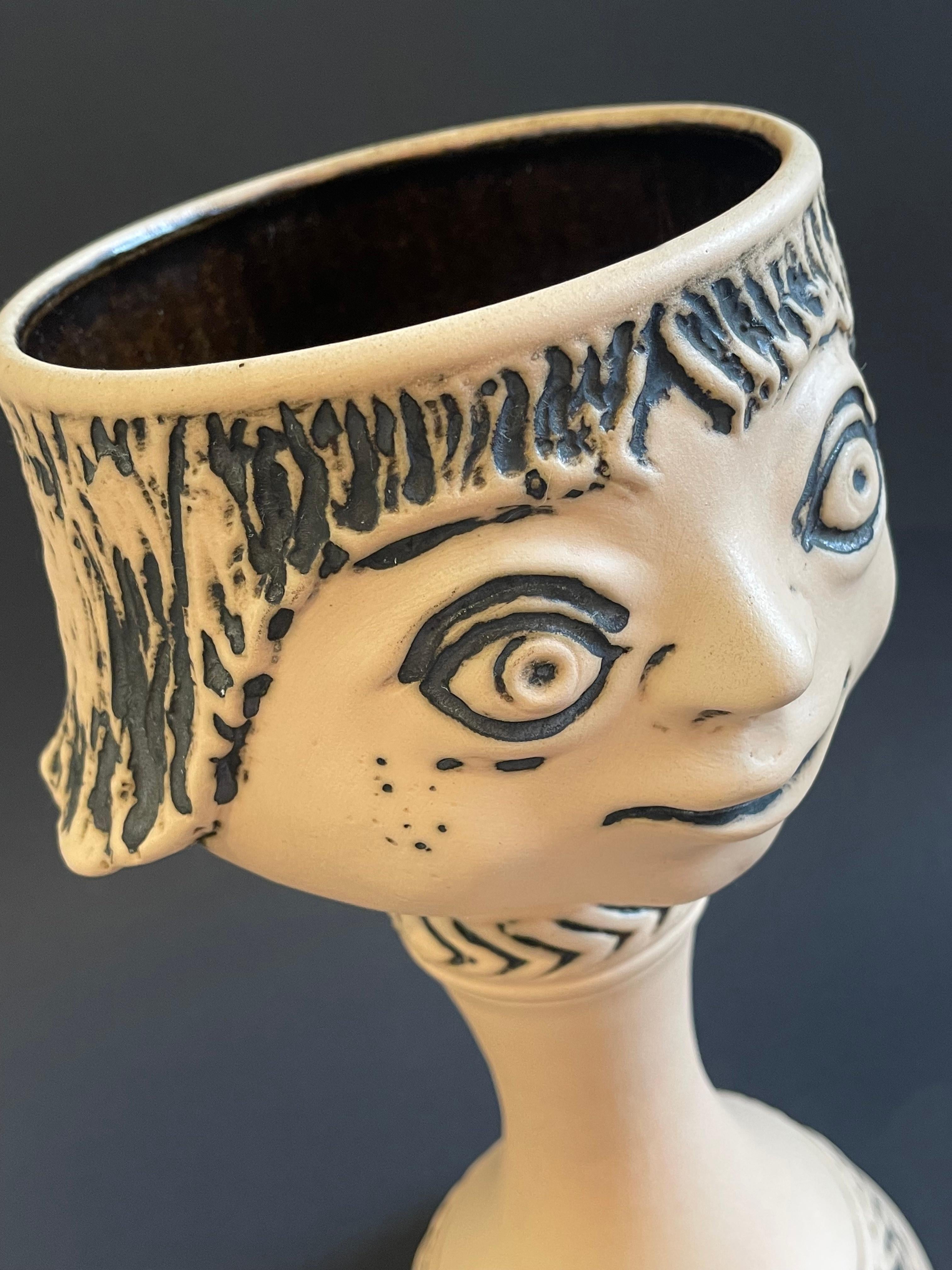 Vaso a testa di fioriera Bob Cut di Dümler & Breiden, Germania, Beige Naturale, metà secolo. In condizioni buone in vendita a Andernach, DE