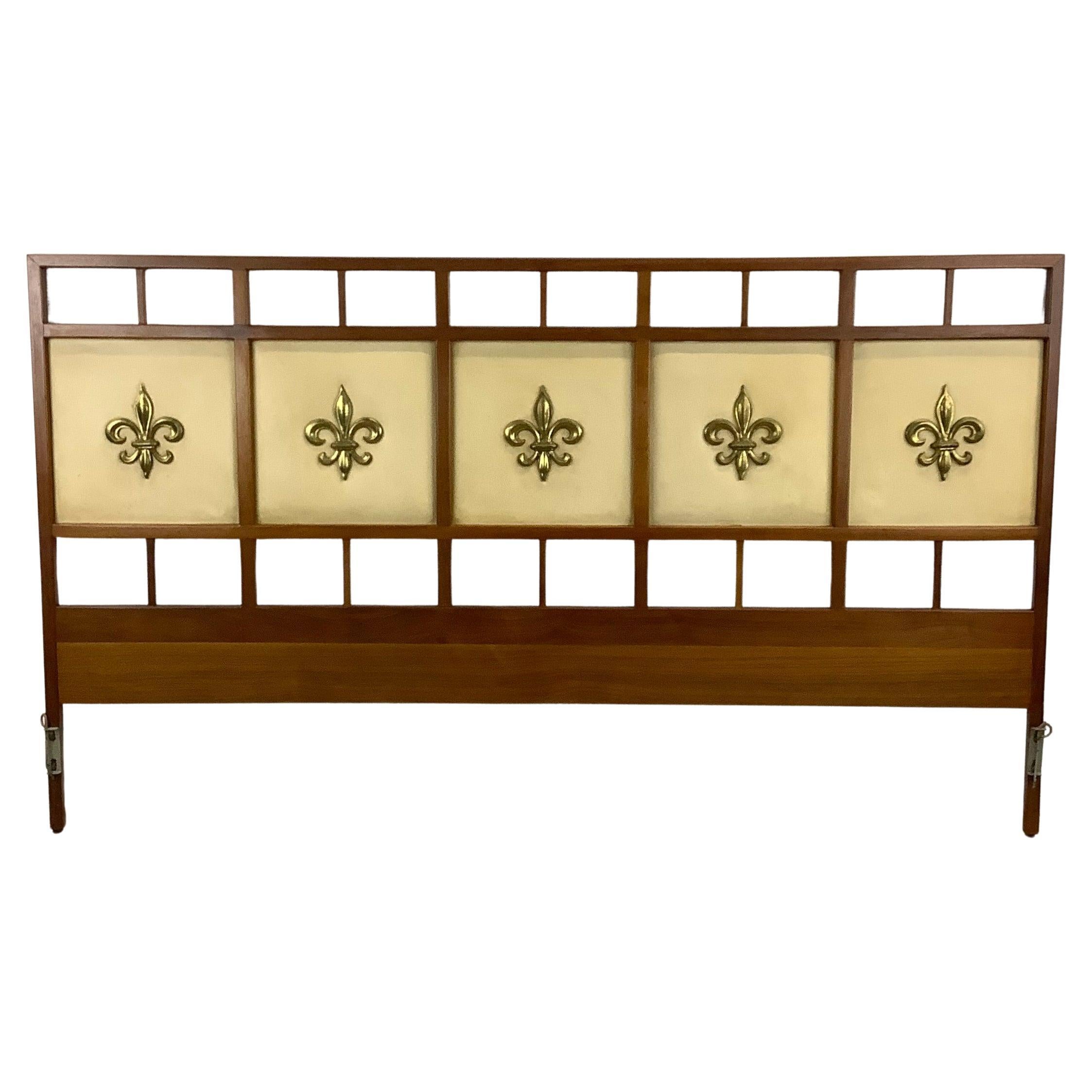 Midcentury Headboard by Gerry Zanck for Gregori, King For Sale