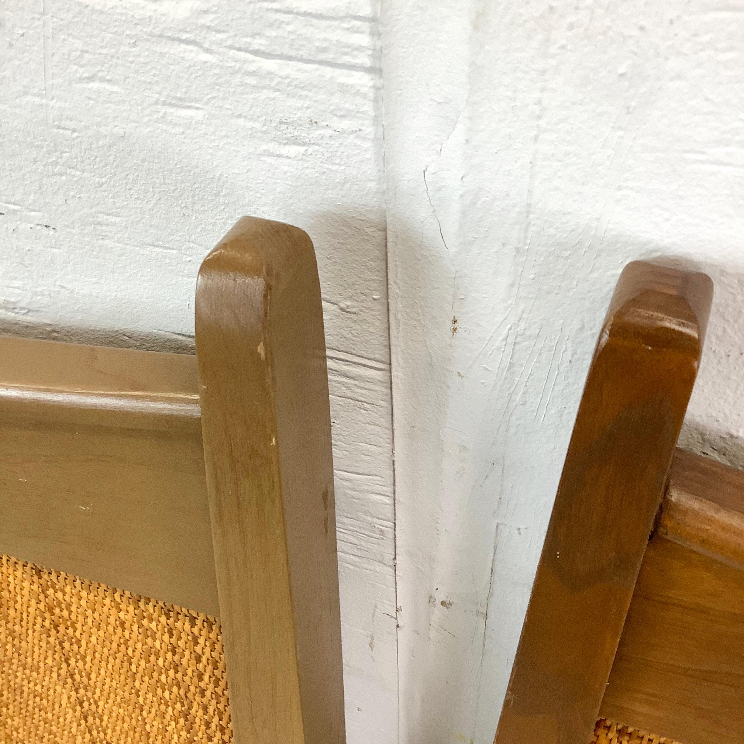 Mid-Century Headboard With Cane Front- Twin Size For Sale 2