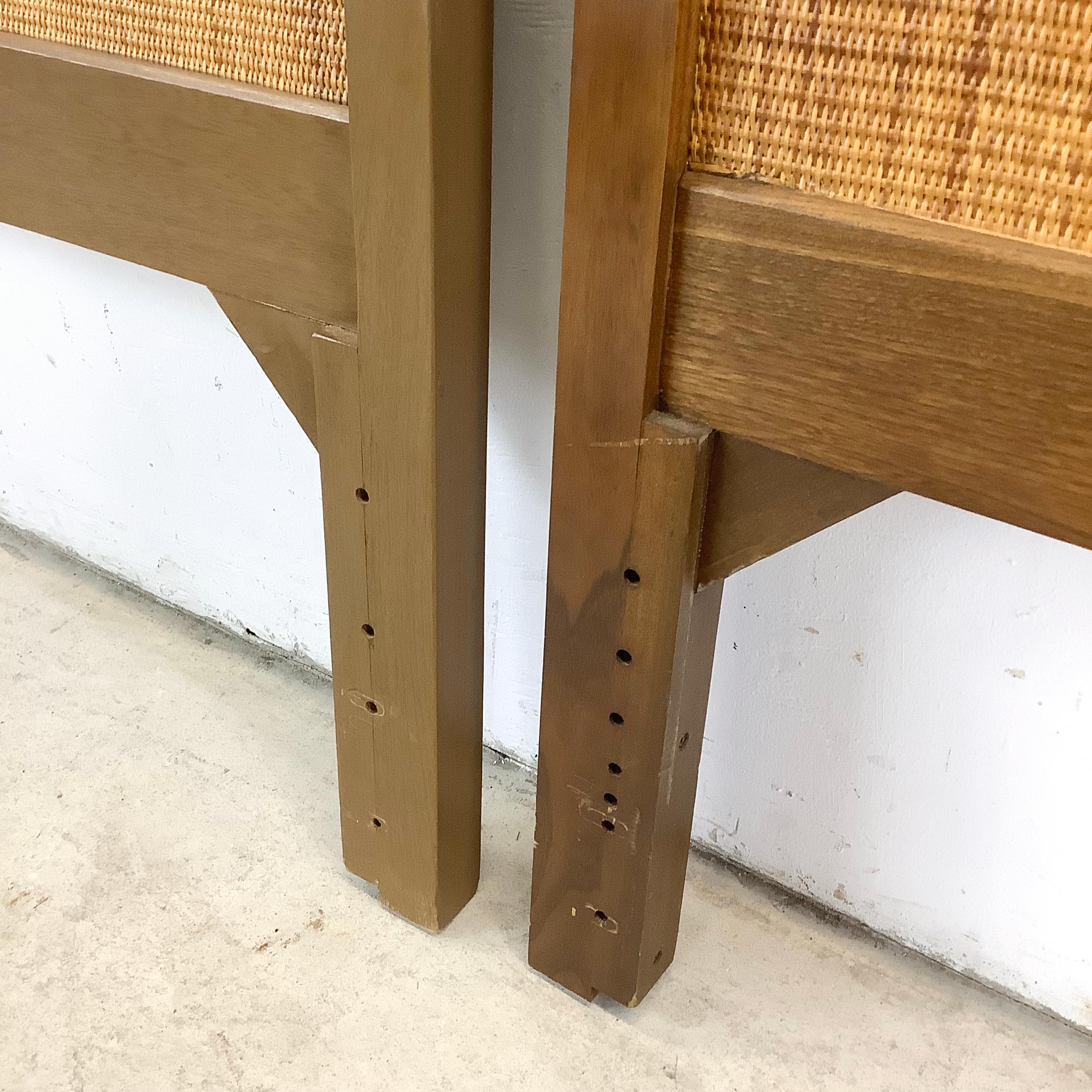 Mid-Century Headboard With Cane Front- Twin Size For Sale 4