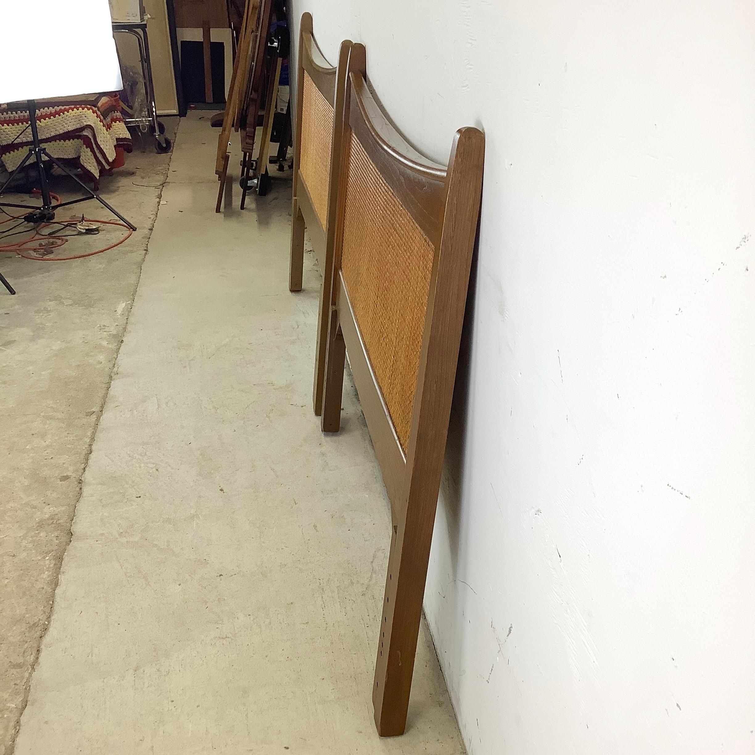 Mid-Century Headboard With Cane Front- Twin Size For Sale 5