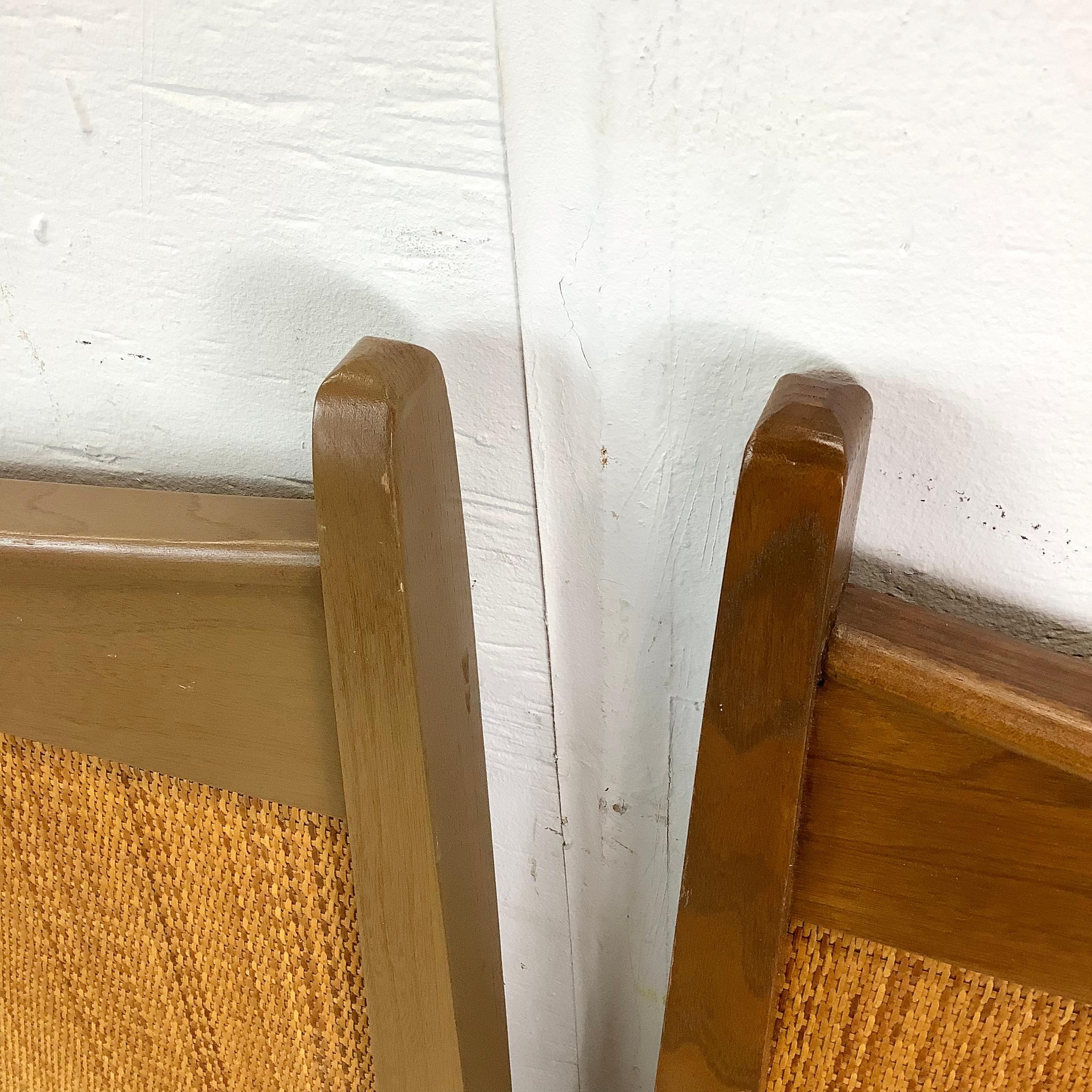 Mid-Century Headboard With Cane Front- Twin Size For Sale 6