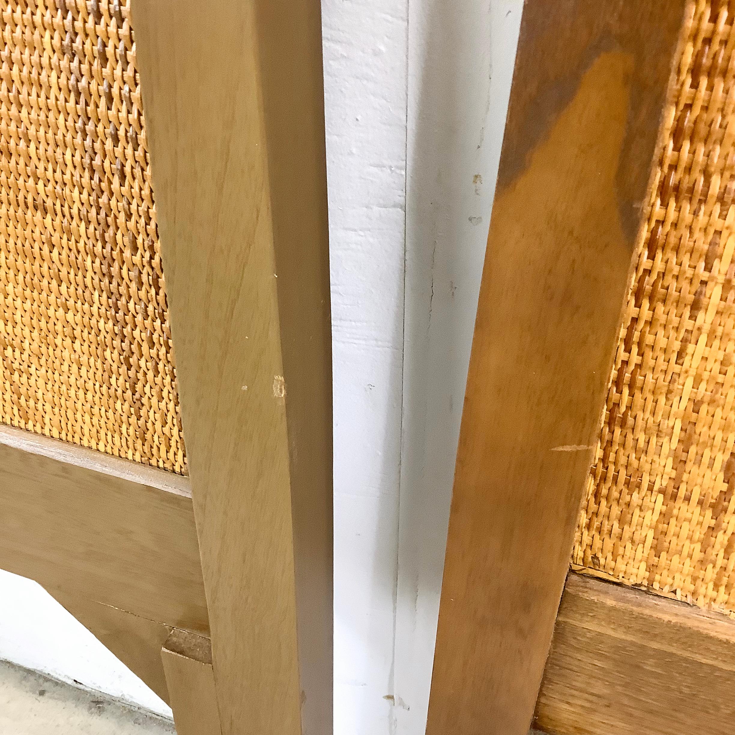Mid-Century Headboard With Cane Front- Twin Size For Sale 9