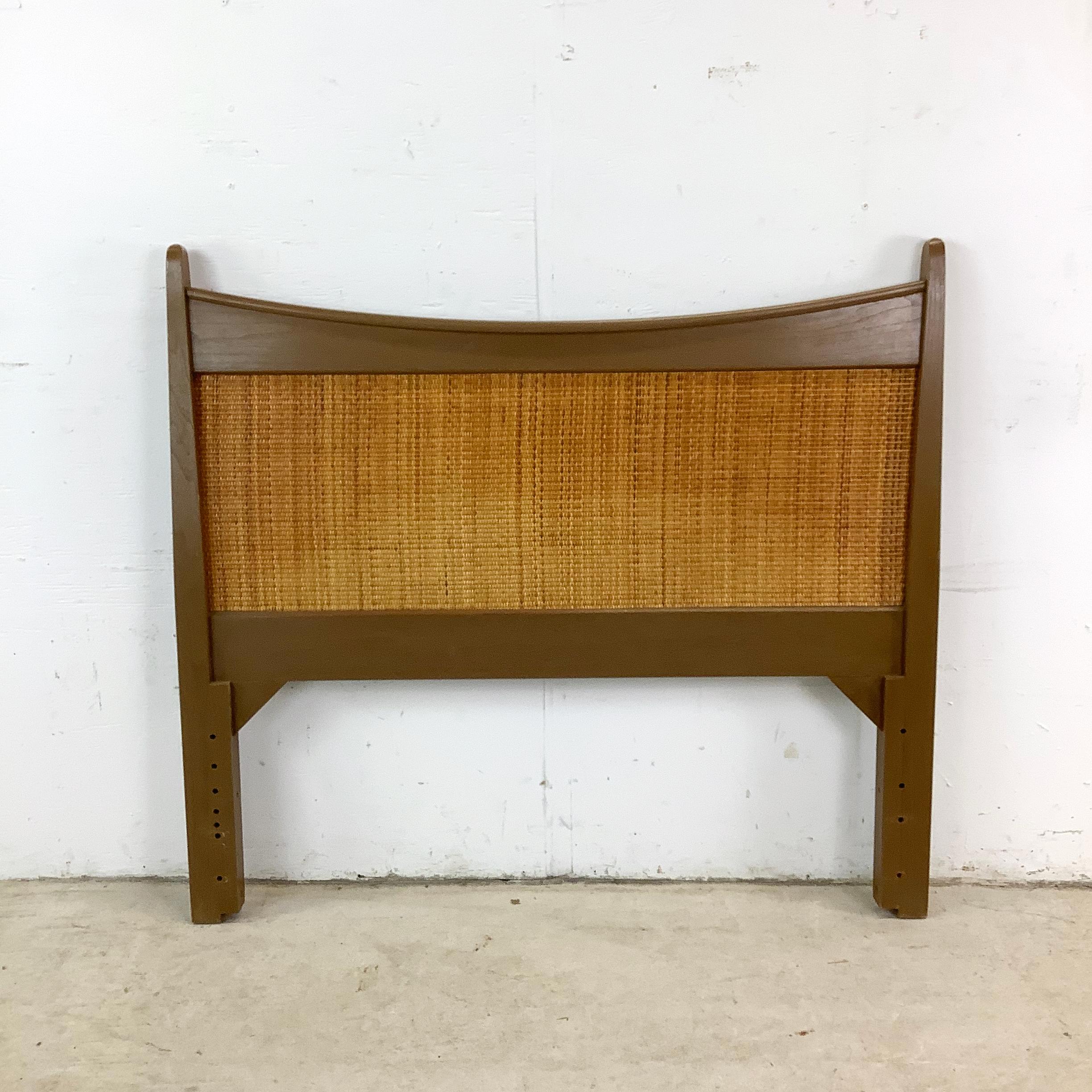 Mid-Century Modern Mid-Century Headboard With Cane Front- Twin Size For Sale