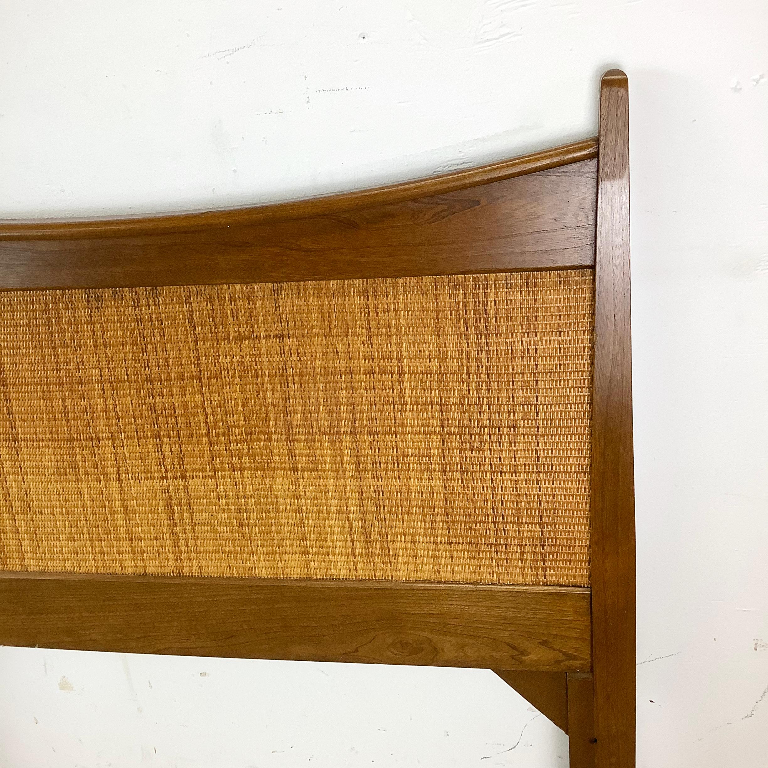 Mid-Century Headboard With Cane Front- Twin Size For Sale 1