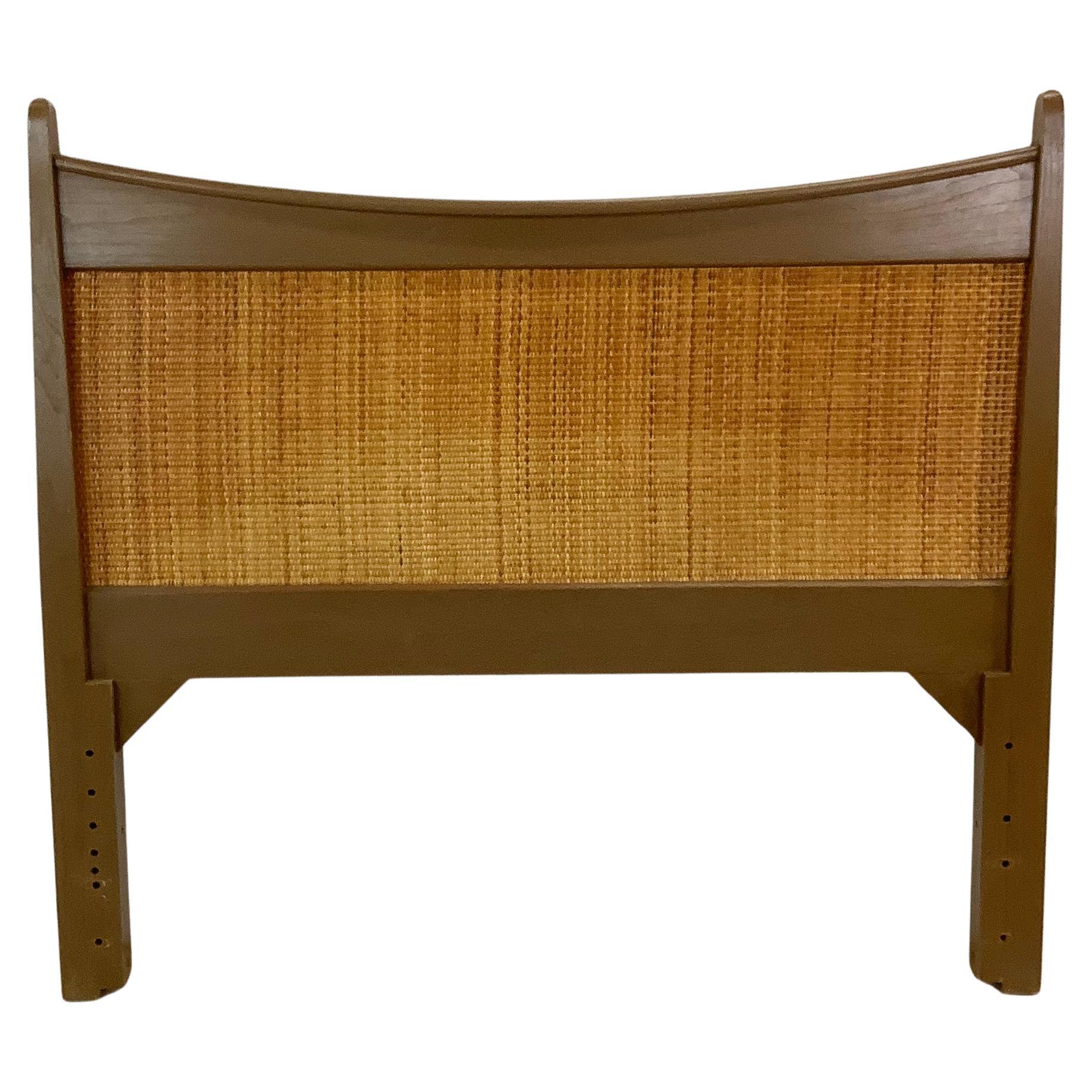 Mid-Century Headboard With Cane Front- Twin Size