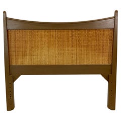 Mid-Century Headboard With Cane Front- Twin Size