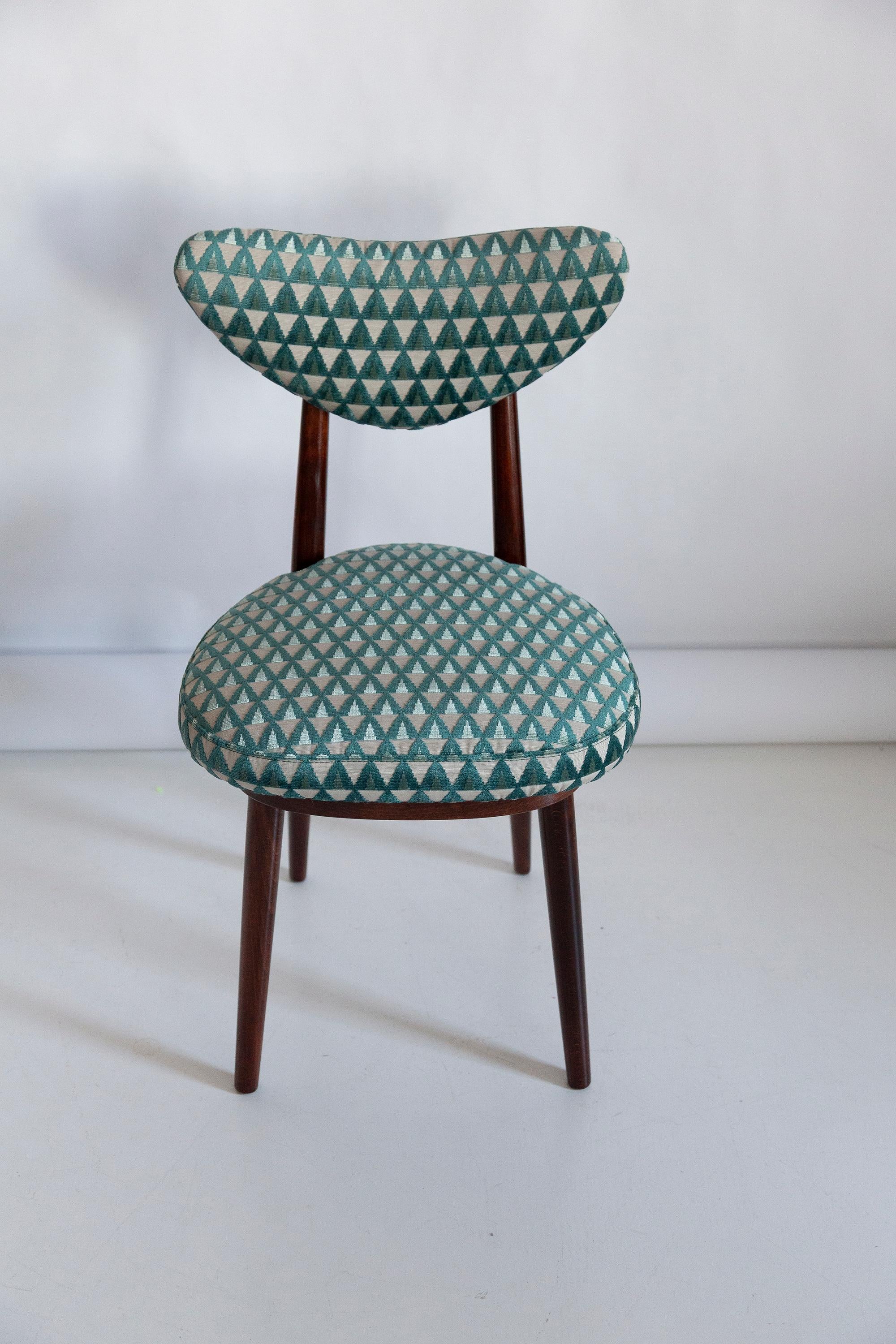 Mid-Century Heart Chair in Amuleto Green Velvet, Europe, 1960s For Sale 7