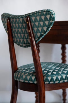 Mid-Century Heart Chair in Amuleto Green Velvet, Europe, 1960s