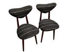 Mid Century Heart Chair in Black Perennials Dotty Fabric, Europe, 1960s