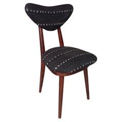 Mid Century Heart Chair in schwarzem Perennials Dotty Stoff, Europa, 1960er Jahre