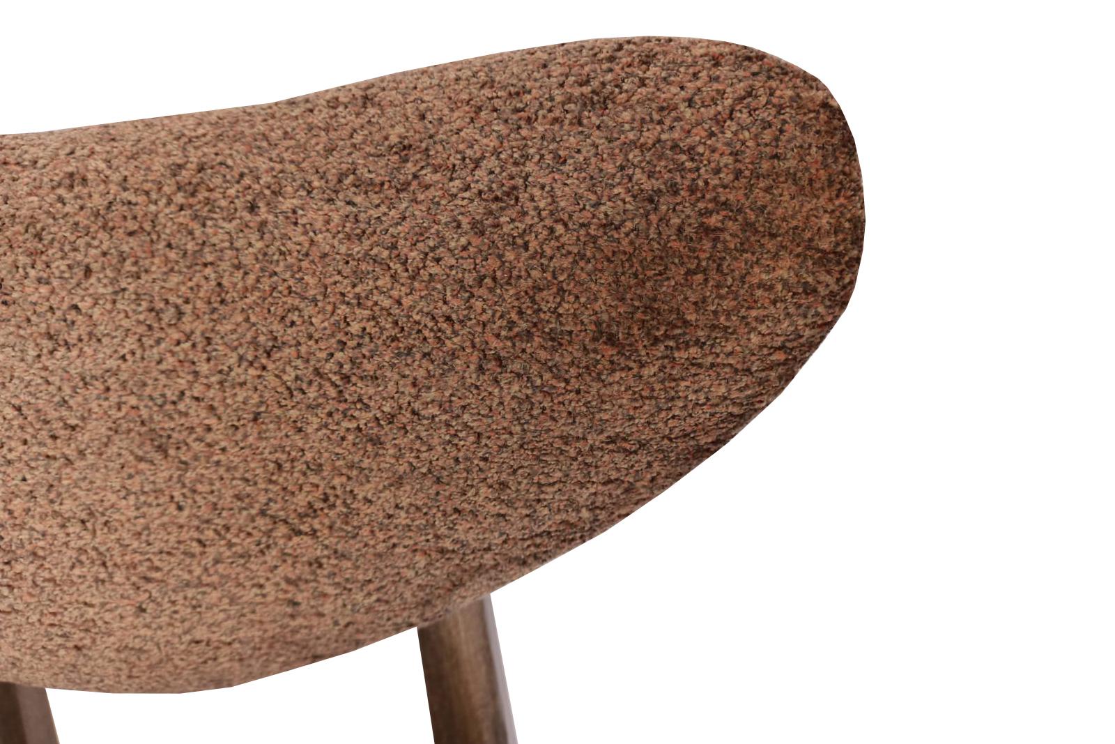 Sedia Cuore di metà secolo in velluto marrone arancione, Europa, anni '60 In condizioni ottime in vendita a 05-080 Hornowek, PL