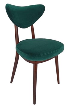 Mid Century Heart Chair aus grünem Baumwollsamt Adamo Eva von Dedar, Europa, 1960er Jahre