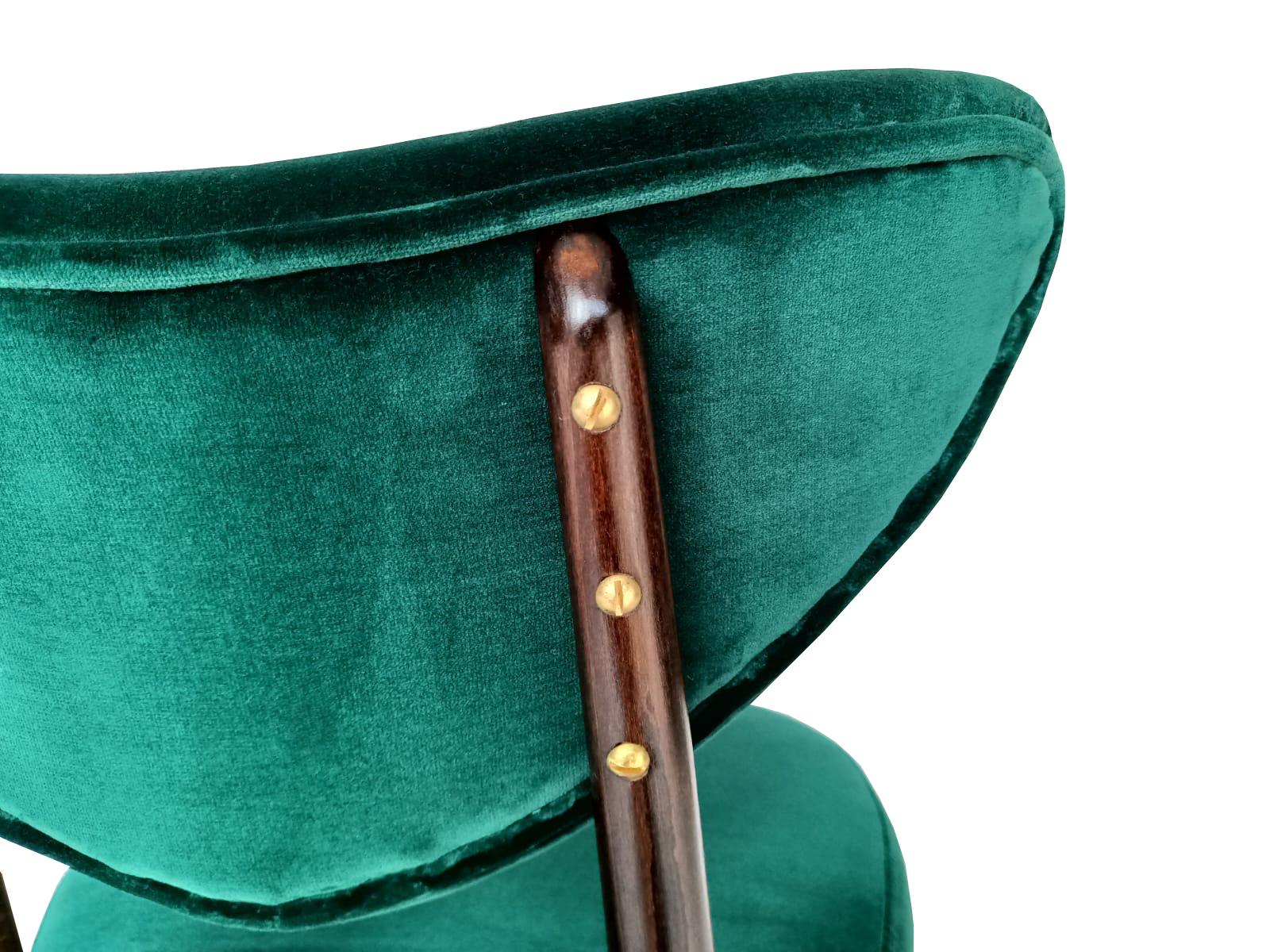 Polonais Chaise cœur du milieu du siècle en velours de coton vert Adamo Eva par Dedar, Europe, années 1960 en vente