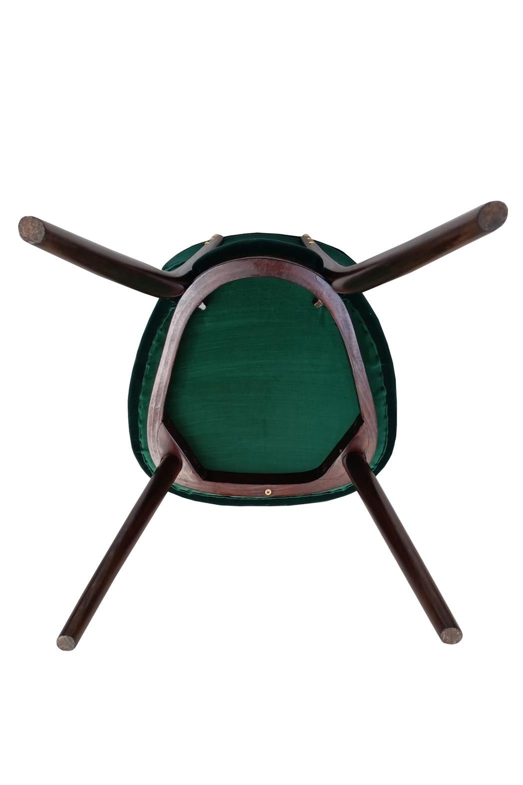 Chaise cœur du milieu du siècle en velours de coton vert Adamo Eva par Dedar, Europe, années 1960 Excellent état - En vente à 05-080 Hornowek, PL