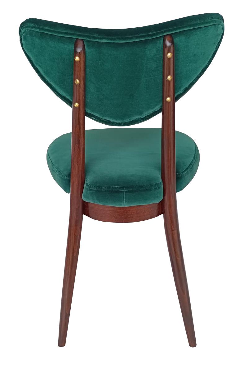 20ième siècle Chaise cœur du milieu du siècle en velours de coton vert Adamo Eva par Dedar, Europe, années 1960 en vente