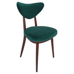 Mid Century Heart Chair aus grünem Baumwollsamt Adamo Eva von Dedar, Europa, 1960er Jahre