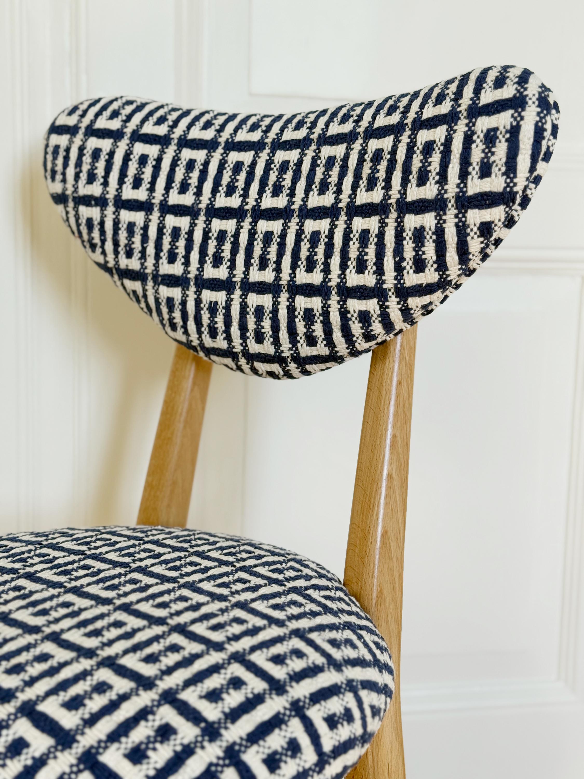 Chaise à cœur du milieu du siècle en jacquard Hsh Home Sweet Home par Dedar, Europe, années 1960 en vente 2