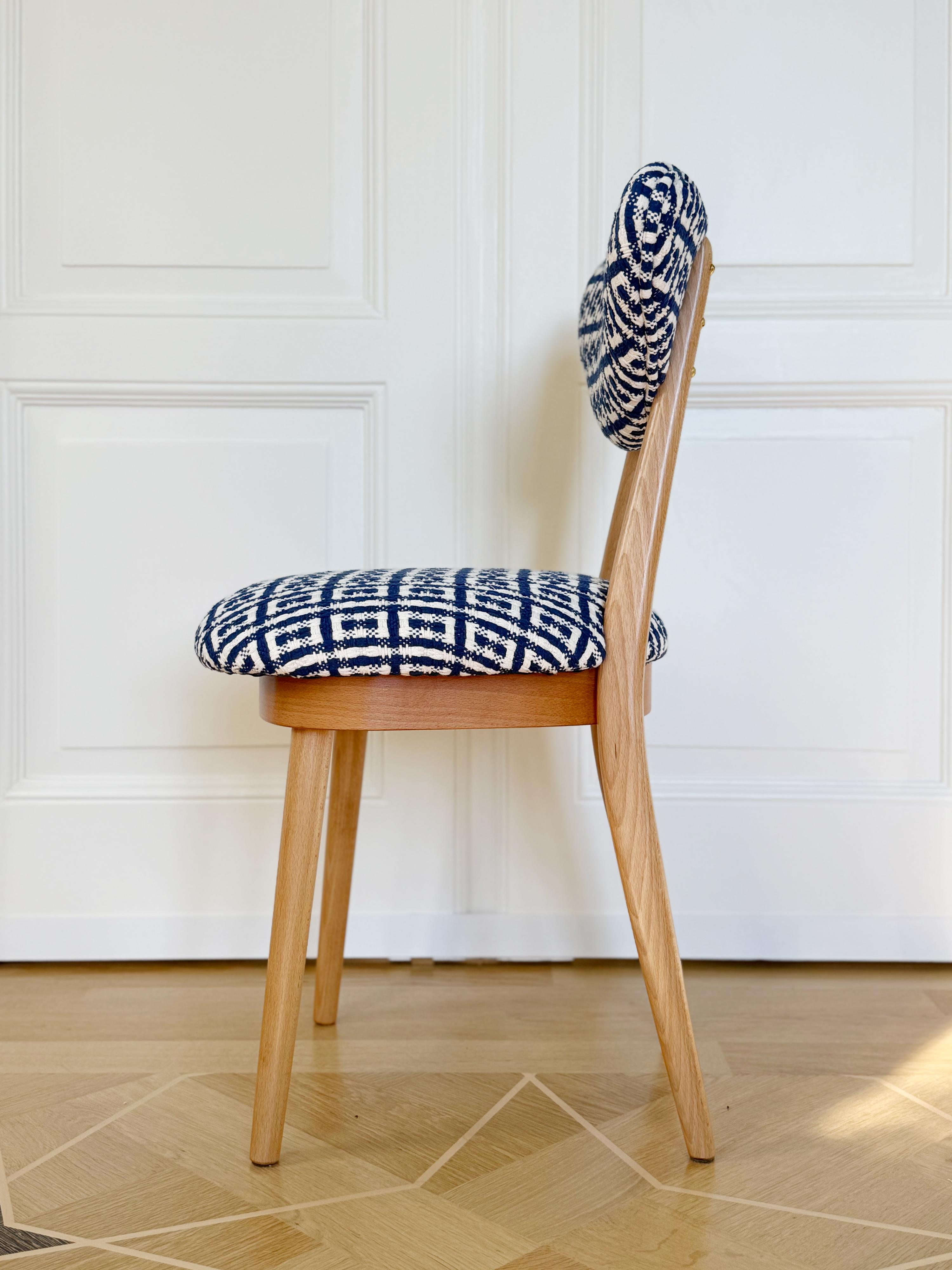 Chaise à cœur du milieu du siècle en jacquard Hsh Home Sweet Home par Dedar, Europe, années 1960 en vente 4