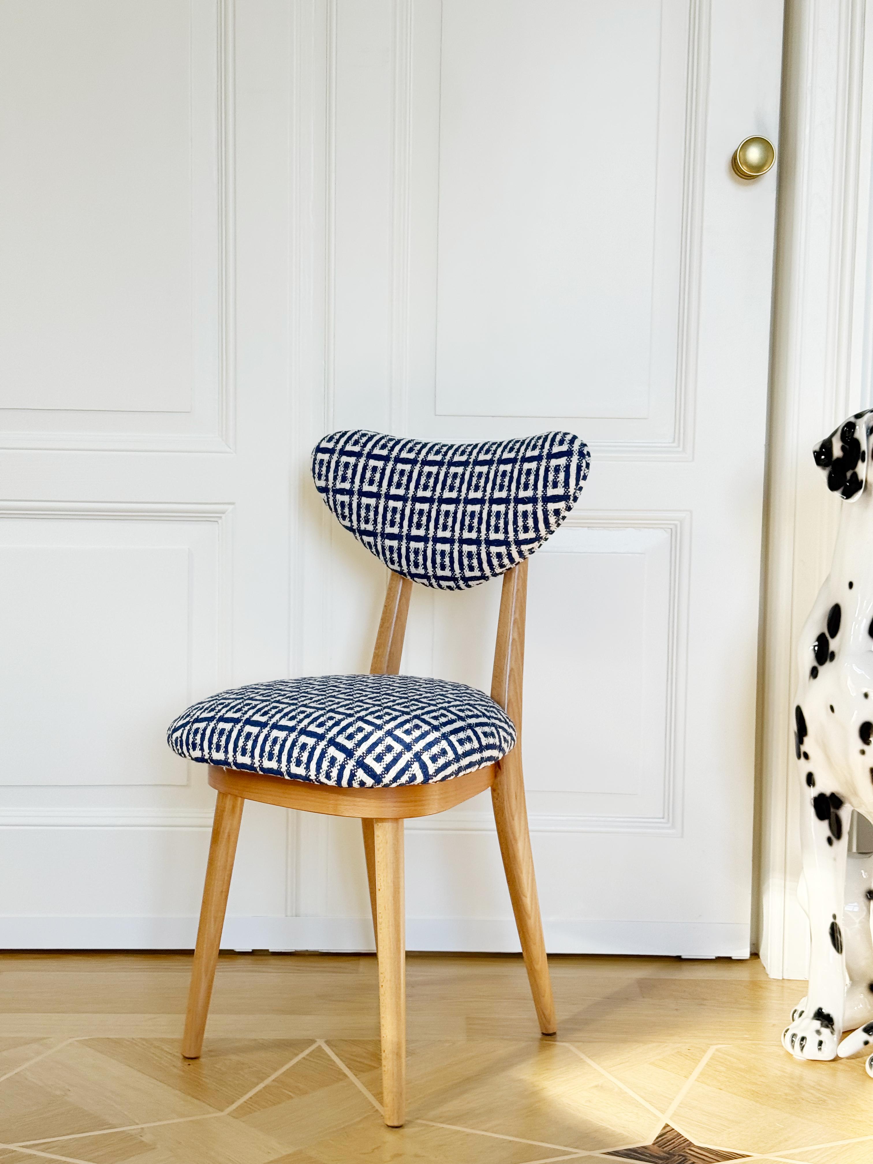 Fait main Chaise à cœur du milieu du siècle en jacquard Hsh Home Sweet Home par Dedar, Europe, années 1960 en vente