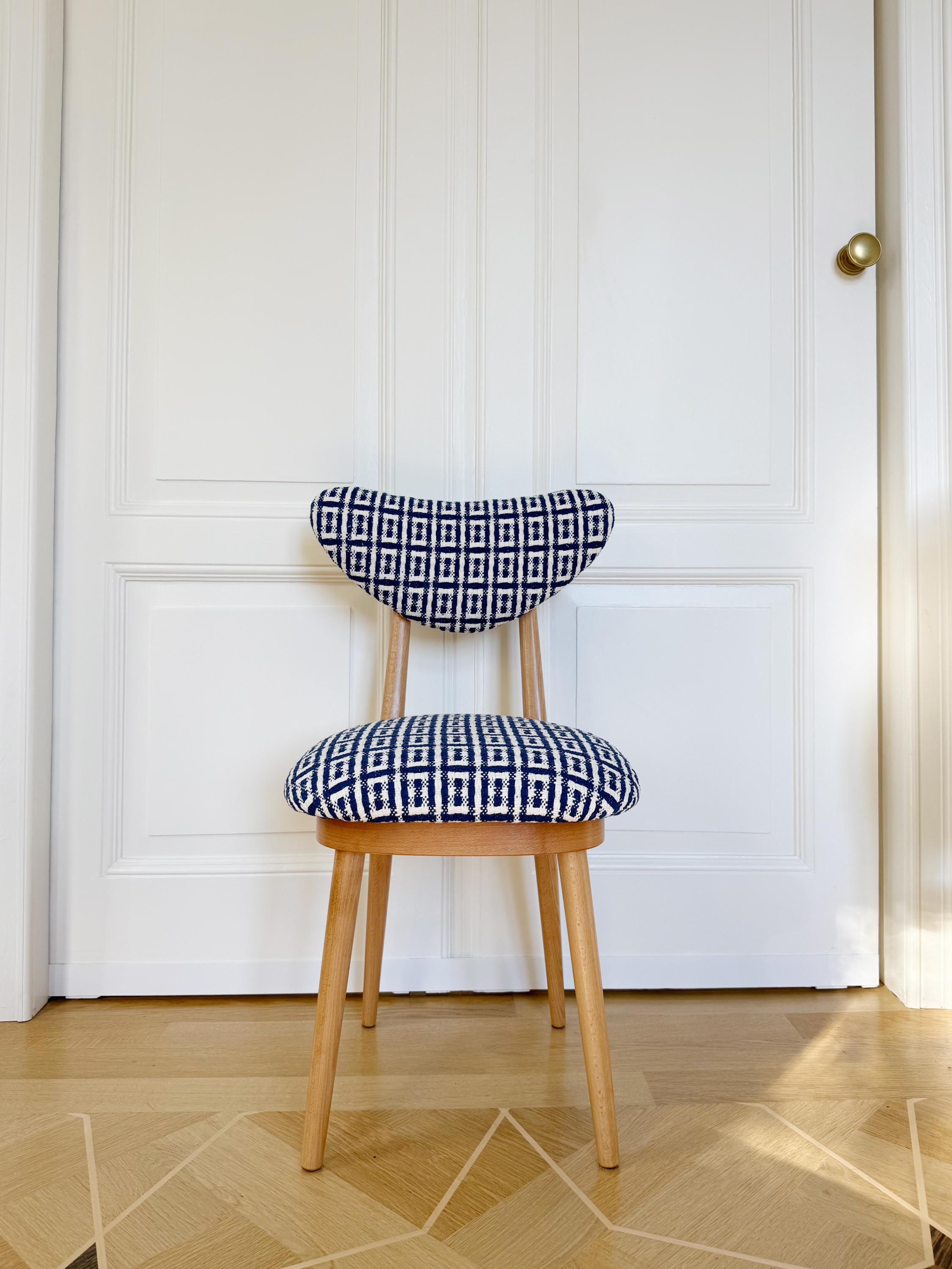 20ième siècle Chaise à cœur du milieu du siècle en jacquard Hsh Home Sweet Home par Dedar, Europe, années 1960 en vente