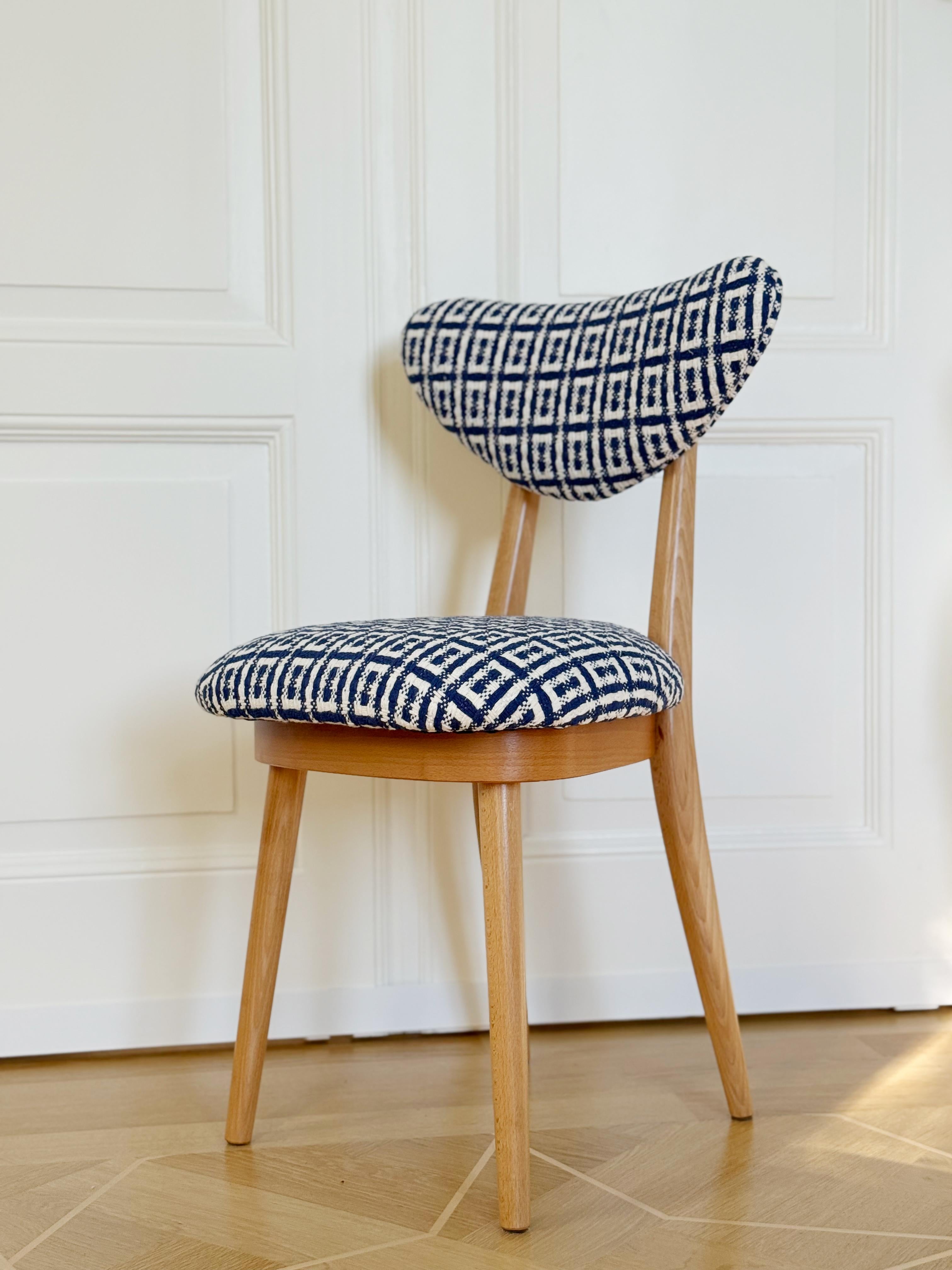 Velours Chaise à cœur du milieu du siècle en jacquard Hsh Home Sweet Home par Dedar, Europe, années 1960 en vente