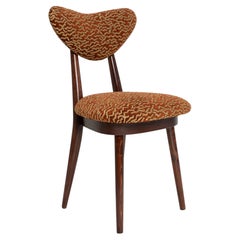 Mid Century Heart Chair in LE CHANT DES DUNES Pierre Frey Fabric, Europe, 1960s