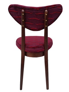 Sedia Cuore del Mid Century in velluto bordeaux Nouvelles Vagues, Europa, anni '60