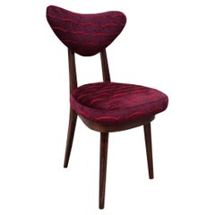 Mid Century Heart Chair in Nouvelles Vagues Burgundy Velvet, Europa, 1960er Jahre