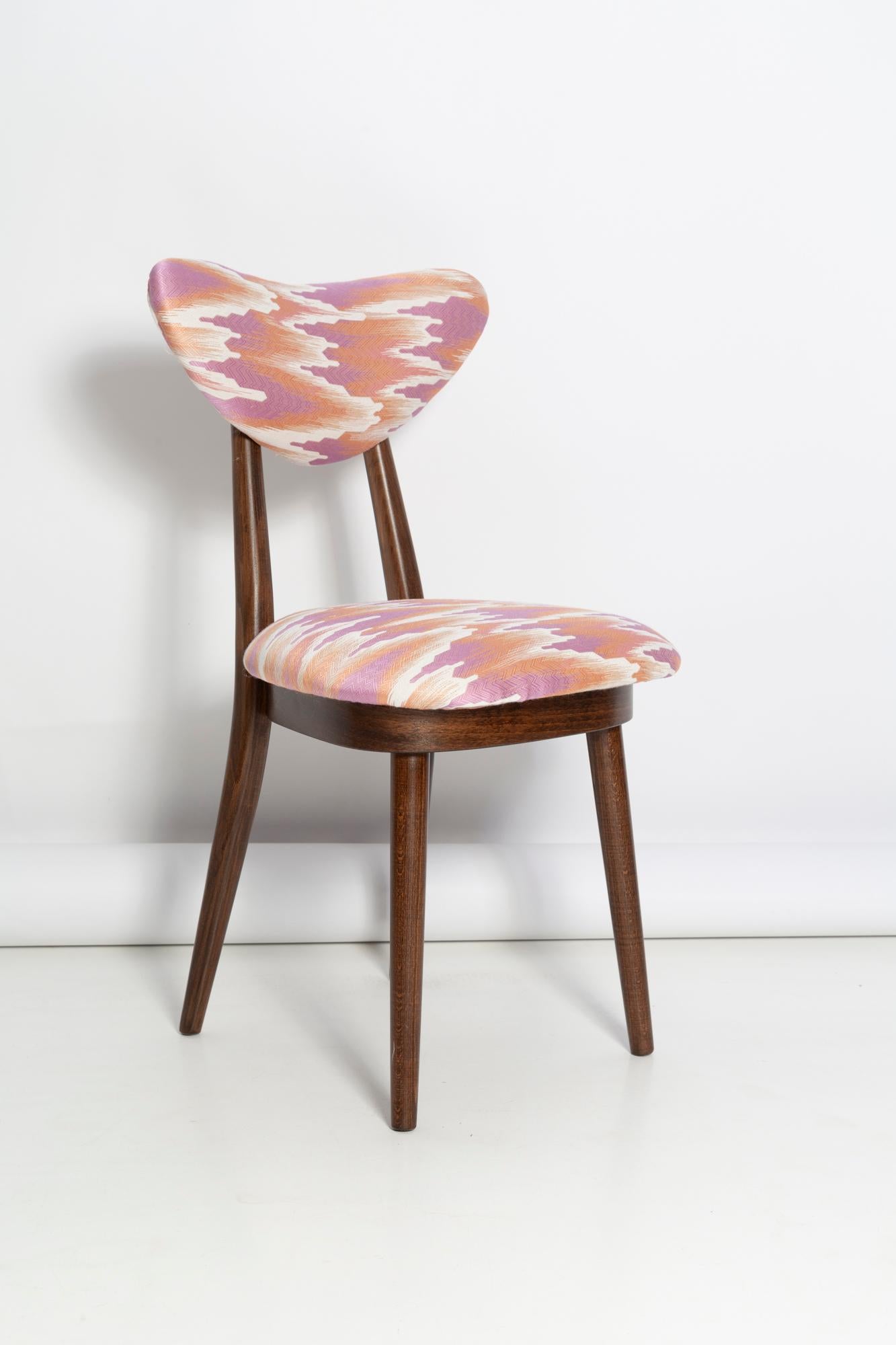 Mid-Century Modern Mid Century Heart Chair in Pink Fandango Jacquar, Dedar, Europe, 1960s For Sale